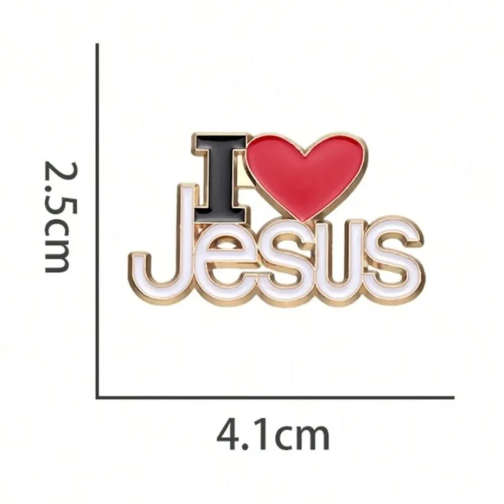 3for$20  1PC I Love Jesus Enamel Pins Heart Christian Love Faith brooch